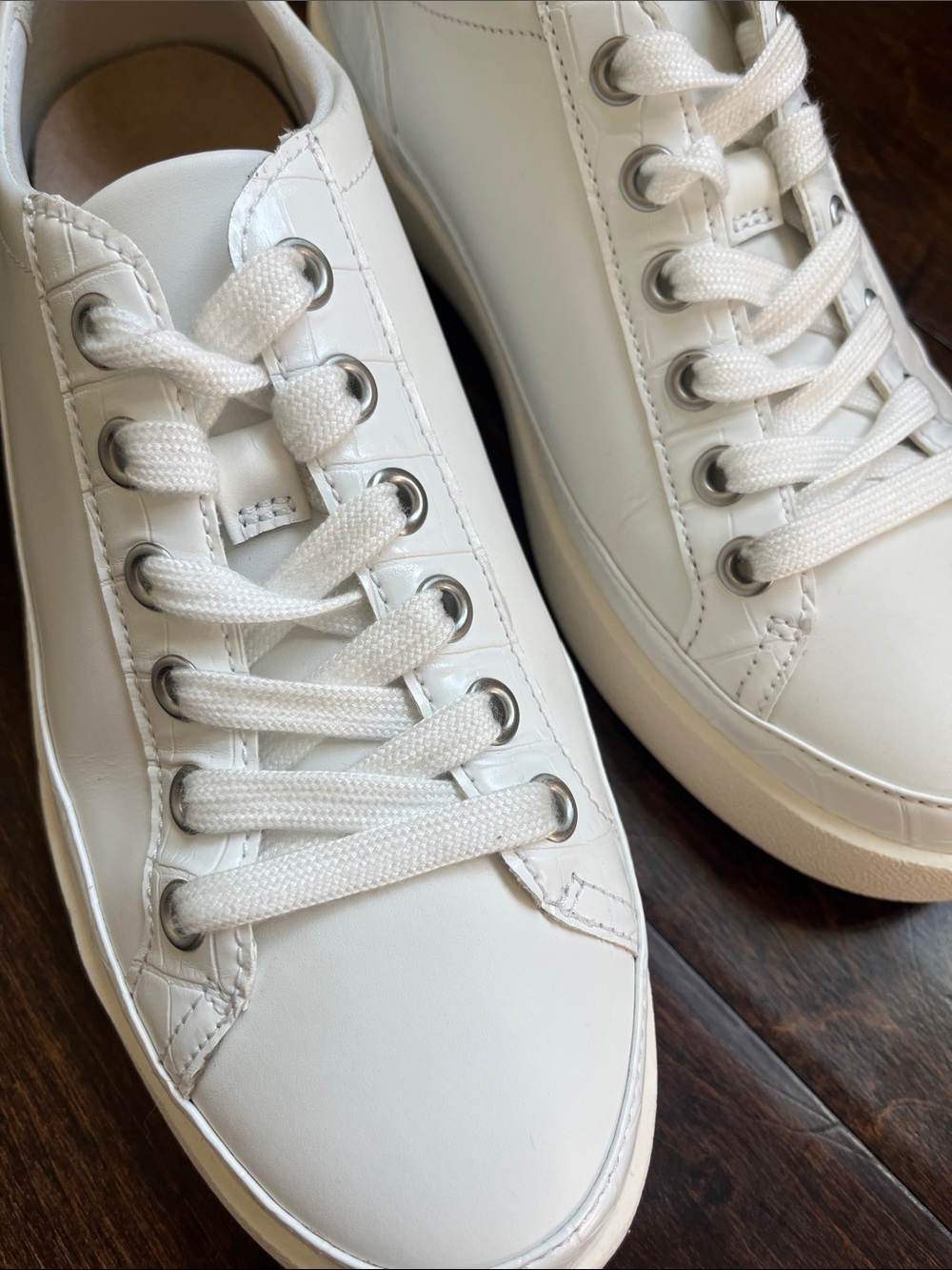 Vionic Classic White Leather Low-Top Sneakers - Picture 4 of 15